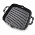 Mithlife Cast Iron Grill Pan | Pre-Seasoned Heavy Duty Grill Pan for Chicken, Fish & BBQ