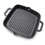 Mithlife Cast Iron Grill Pan | Pre-Seasoned Heavy Duty Grill Pan for Chicken, Fish & BBQ