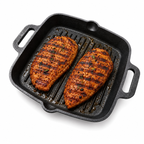 Mithlife Cast Iron Grill Pan | Pre-Seasoned Heavy Duty Grill Pan for Chicken, Fish & BBQ