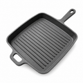 Mithlife Cast Iron Grill Pan Long Handle | Pre-Seasoned Heavy Duty Grill Pan for Chicken, Fish & BBQ