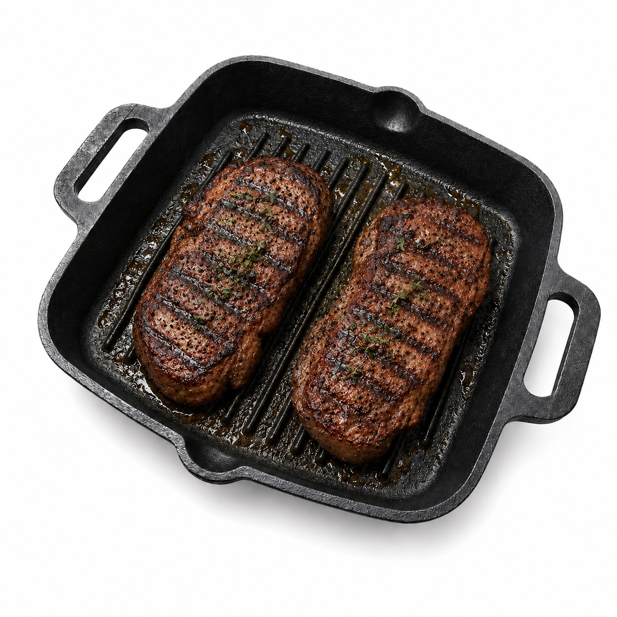 Mithlife Cast Iron Grill Pan | Pre-Seasoned Heavy Duty Grill Pan for Chicken, Fish & BBQ
