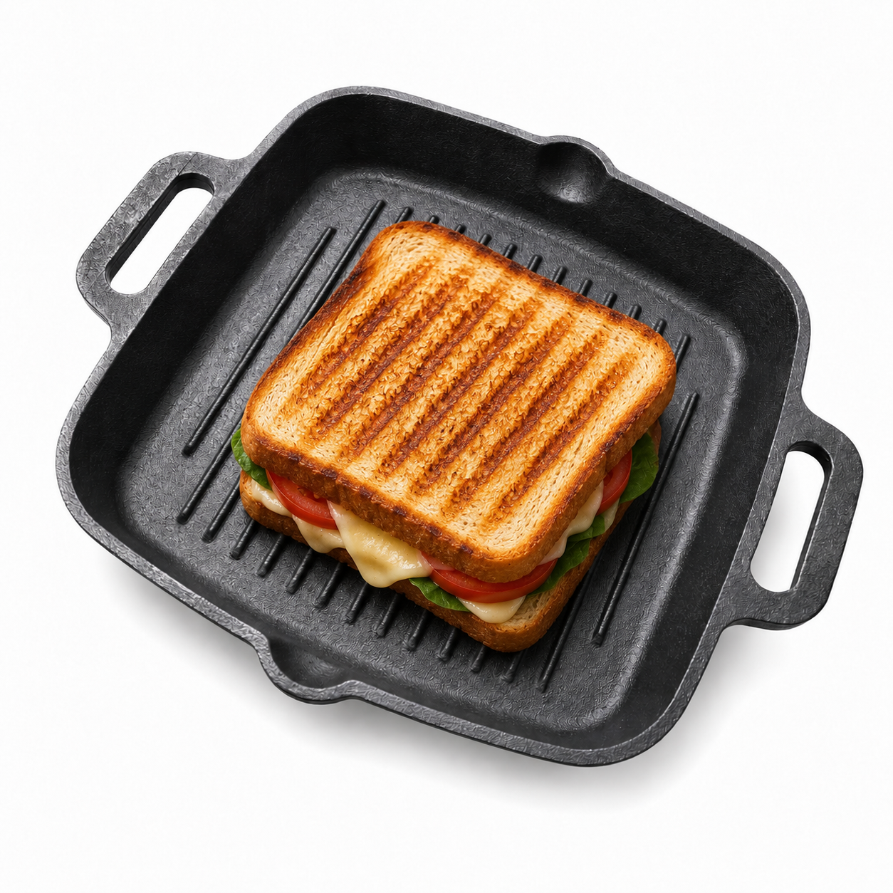 Mithlife Cast Iron Grill Pan | Pre-Seasoned Heavy Duty Grill Pan for Chicken, Fish & BBQ