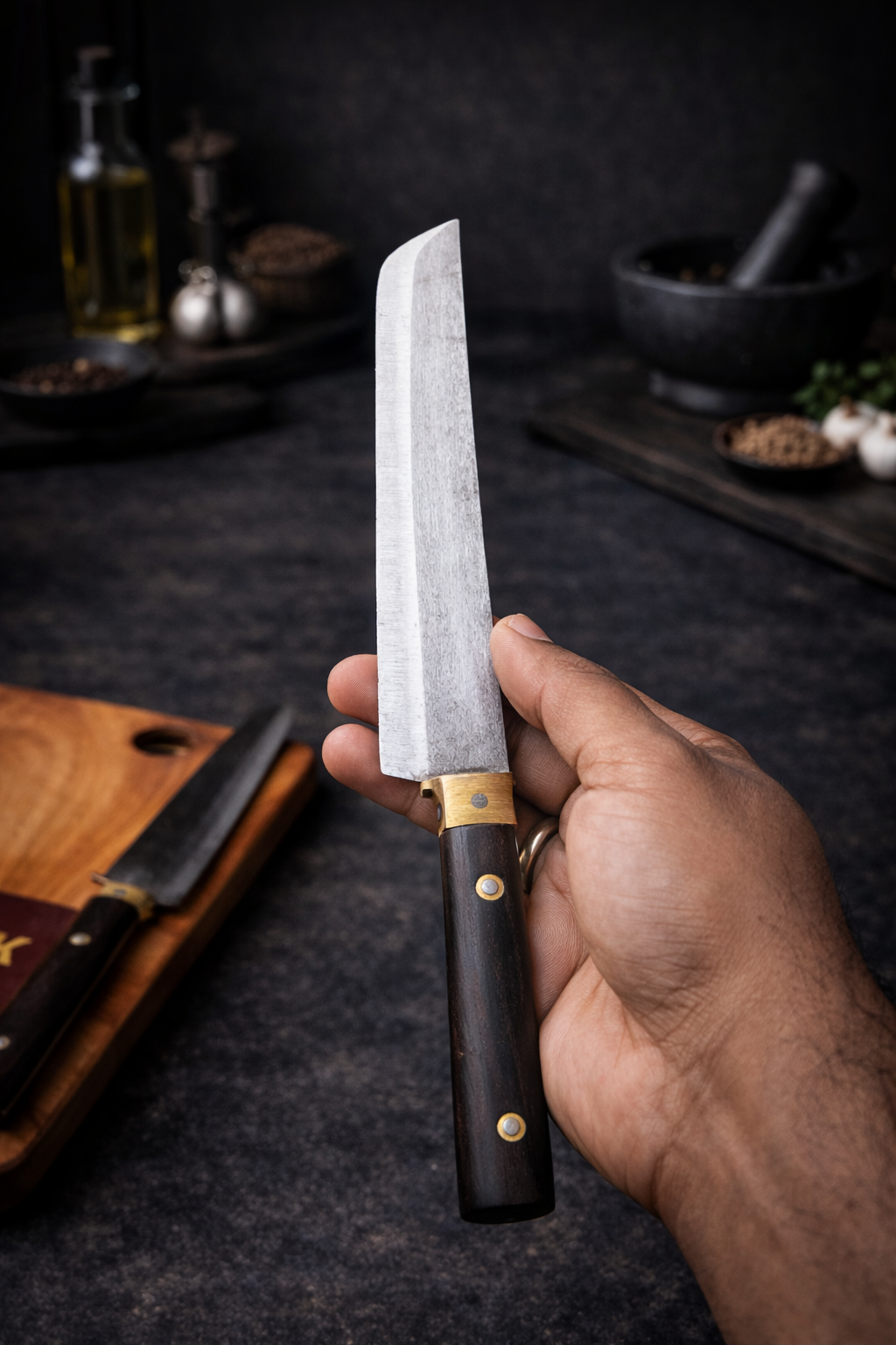 Mithlife Chopping Board + 3 Kitchen Knife Combo