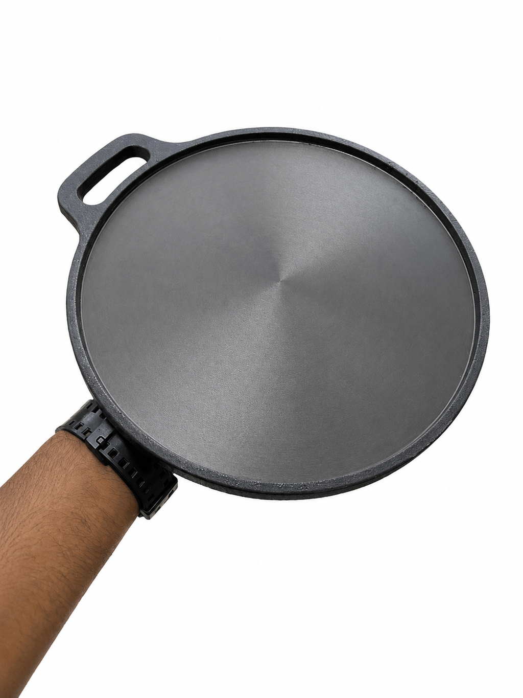 Mithlife 10 Inch Cast Iron Dosa Tawa with Single Handle | Pre-Seasoned | Naturally Non-Stick | Induction & Gas Compatible