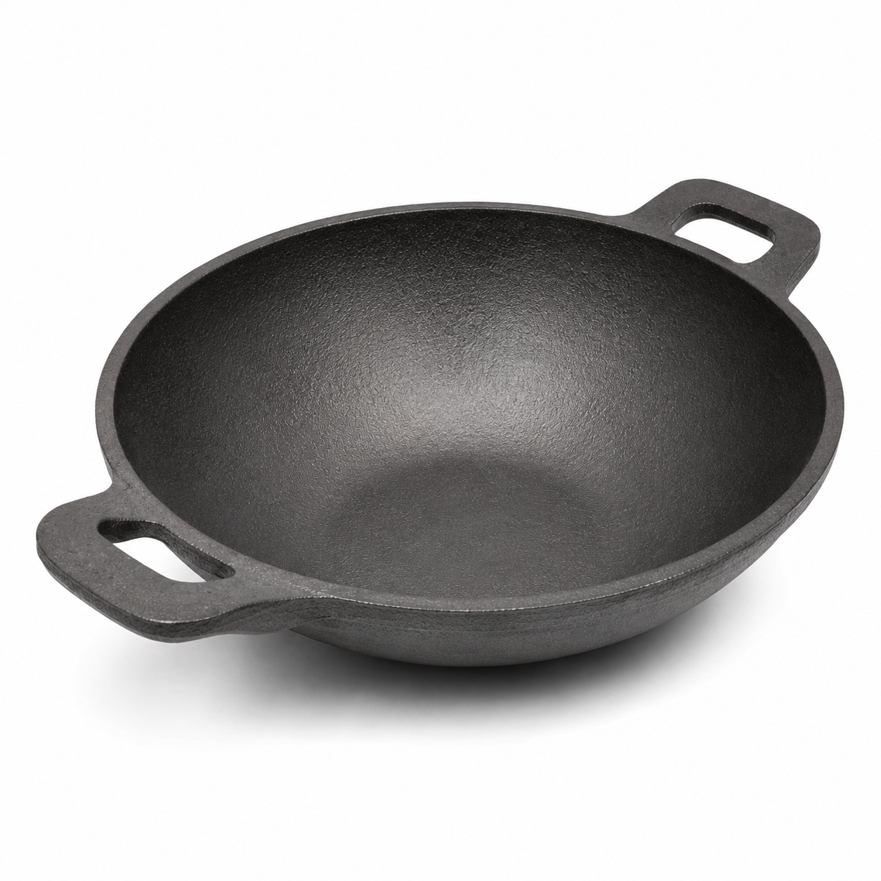 Mithlife 8-Inch Flat Bottom Cast Iron Kadai | Pre-Seasoned