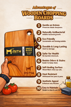 Mithlife Solid wood chopping board Made of 100% Natural wood