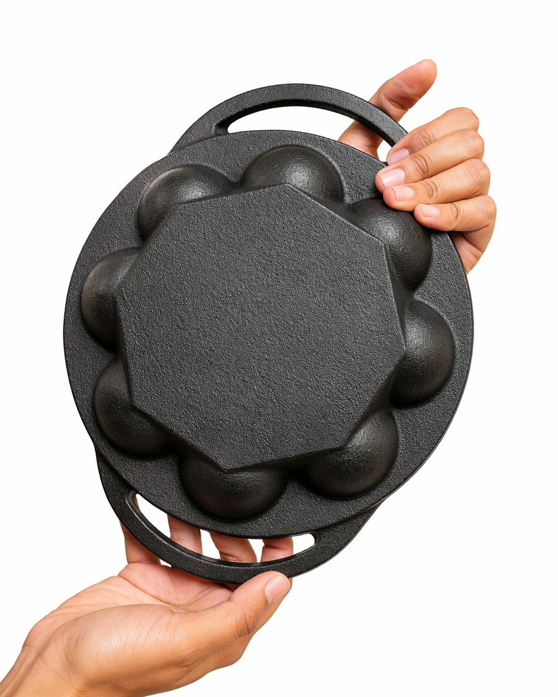 Mithlife Heavy Duty Pre-Seasoned Cast Iron Unniyappam/Kuzhi Paniyaram Pan – 9 Cavity