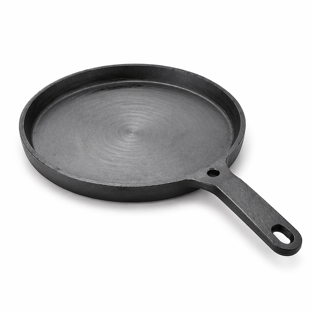 Mithlife Cast Iron Fish Fry Pan 10 Inch | Even Heating | Pre-Seasoned