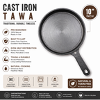 Mithlife Cast Iron Fish Fry Pan 10 Inch | Even Heating | Pre-Seasoned