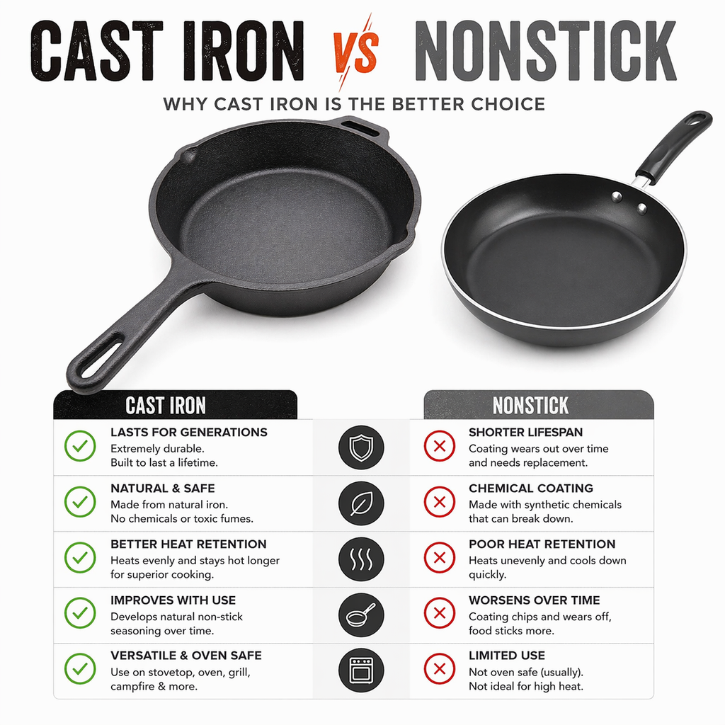 Mithlife Pre-Seasoned 10 Inch Cast Iron Skillet