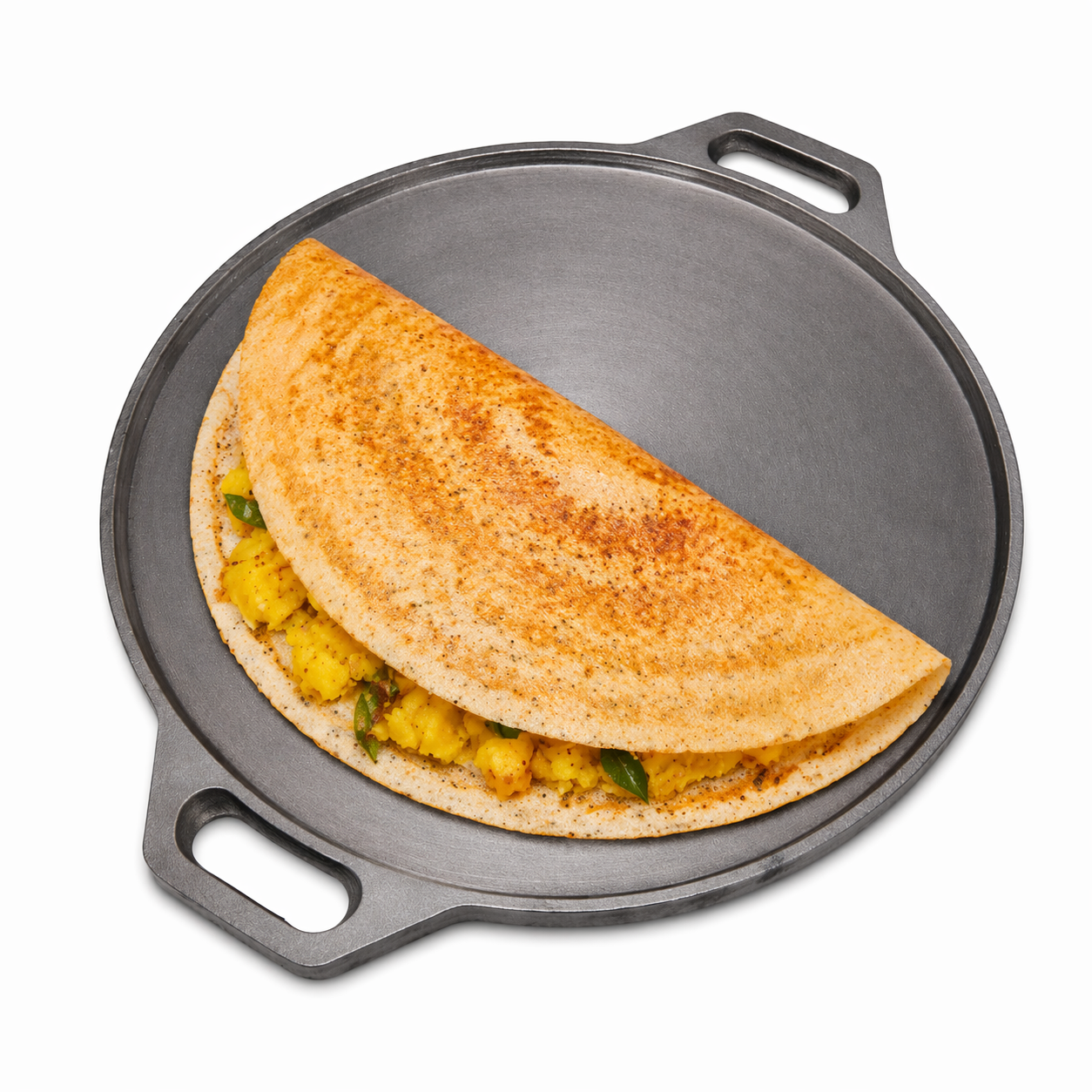 Mithlife Cast Iron Dosa Tawa 12 Inch | Double Handle | Pre-Seasoned