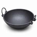 Mithlife Traditional Cast Iron Kadai – 11 Inch | Pre-Seasoned Heavy Duty Cookware