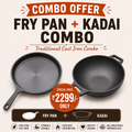 MITHLIFE Pre-Seasoned Cast Iron Combo – 10 Inch fry pan + 10 Inch Kadai