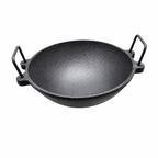 MITHLIFE 9 Inch Traditional Cast Iron Kadai – Pre-Seasoned Pure Cast Iron Cookware