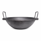 MITHLIFE 9 Inch Traditional Cast Iron Kadai – Pre-Seasoned Pure Cast Iron Cookware