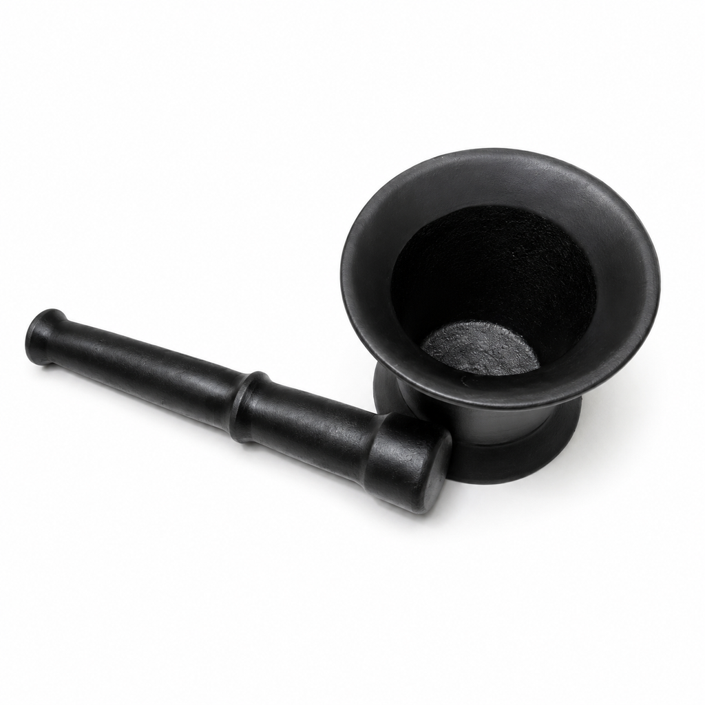 MITHLIFE Cast Iron Pre-Seasoned Mortar & Pestle – Traditional Heavy Duty Kitchen Grinder